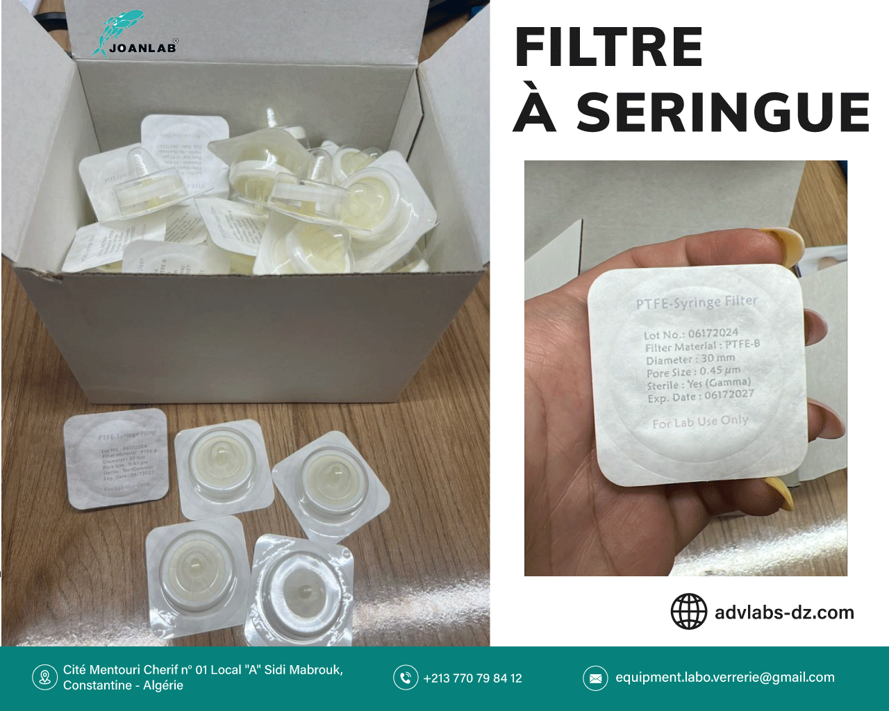 FILTRES A SERINGUE STERILE (Boîte de 50) - JOANLAB
